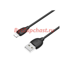 Кабель USB - 8 pin Borofone BX19 Benefit, 1.0м, круглый, 2.4A, силикон, цвет: чёрный (1/648)